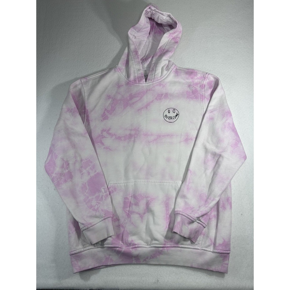 Overcome Pink Tie Dye Smiley Face Hoodie Large Men's G Brazil Skate Streetwear